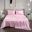 Vonty Satin-Bettwäsche-Set, weich, seidig, Kingsize-Bett (180 x 200 cm), Rosa, 1 tiefes Spannbetttuch + 1 Bettlaken + 2 Kissenbezüge