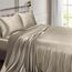 Vonty Satin Sheets King Silky Soft Satin Bed Sheets Sand Satin Sheet Set, 1 Deep Pocket Fitted Sheet + 1 Flat Sheet + 2 Pillowcases