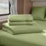 Clara Clark Premier 1800 Serie 4-teiliges Bettwäsche-Set für Queensize-Betten, luxuriös, weiche Bettlaken für Wohnmobil-Etagenbetten, kurzes Queen-Size-Bett, Calla-Grün