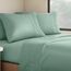 Clara Clark Premier 1800 Serie 4-teiliges Bettwäsche-Set für Queensize-Betten, luxuriös, weiche Bettlaken für Wohnmobil-Etagenbetten, kurzes Queen-Size-Bett, Eisgrün