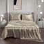 Vonty Satin Sheets King Silky Soft Satin Bed Sheets Sand Satin Sheet Set, 1 Deep Pocket Fitted Sheet + 1 Flat Sheet + 2 Pillowcases