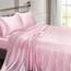 Vonty Satin-Bettwäsche-Set, weich, seidig, Kingsize-Bett (180 x 200 cm), Rosa, 1 tiefes Spannbetttuch + 1 Bettlaken + 2 Kissenbezüge