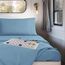 Clara Clark Premier 1800 Serie 4-teiliges Bettwäsche-Set für Queensize-Betten, luxuriös, weiche Bettlaken für Wohnmobil-Etagenbetten, kurzes Queen-Size-Bett - Blue Heaven