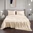 Vonty Bettwäsche-Set aus Satin, weich, seidig, 1 Spannbettlaken mit tiefer Spitze, 1 Bettlaken und 2 Kissenbezüge, beige, Kingsize-Größe