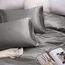 Vonty Satin Sheets King Silky Soft Satin Bed Sheets Misty Gray Satin Sheet Set, 1 Deep Pocket Fitted Sheet + 1 Flat Sheet + 2 Pillowcases