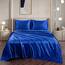 Vonty Satin-Bettlaken für King-Size-Bett, seidig weiches Satin, Königsblau, 1 Spannbetttuch mit tiefer Tasche, 1 Bettlaken + 2 Kissenbezüge