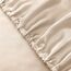Vonty Bettwäsche-Set aus Satin, weich, seidig, 1 Spannbettlaken mit tiefer Spitze, 1 Bettlaken und 2 Kissenbezüge, beige, Kingsize-Größe