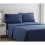 Clara Clark, Premier-1800-Collection, Deluxe-Mikrofaser, 3-Linien-Bettbezug, Silber/Hellgrau, Queen, Marineblau, Queen Size