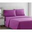 Clara Clark, Premier-1800-Collection, Deluxe-Mikrofaser, 3-Linien-Bettbezug, Silber/Hellgrau, Queen, Radiant Orchid Purple, Kingsize