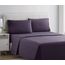Clara Clark, Premier-1800-Collection, Deluxe-Mikrofaser, 3-Linien-Bettbezug, Silber/Hellgrau, Queen, Purple Eggplant, Queen Size