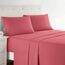 Clara Clark Luxury Soft Bedding Sheets & Pillowcases Bettwäsche-Set für Doppelbett, gebürstet, Tiefe Taschen, Mikrofaser, Korallenpink, California King, 4
