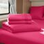 Clara Clark Premier 1800 Serie 4-teiliges Bettwäsche-Set für Queensize-Betten, luxuriös, weiche Bettlaken für Wohnmobil-Etagenbetten, kurzes Queen-Size-Bett - Hot Pink