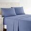 Clara Clark Luxury Soft Bedding Sheets & Pillowcases Bettwäsche-Set für Doppelbett, gebürstet, Tiefe Taschen, Mikrofaser, Stahlblau, Queen