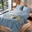 LBRO2M Bettwäsche-Set für King-Size-Bett, 100 % Baumwolle, Fadenzahl 1200, 40,6 cm tiefe Tasche, 4-teiliges Set, Kingsize-Bett, Französisch-Blau