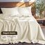 LBRO2M Bettlaken-Set, 100% Leinen, 40,6 cm tief, für King-Size-Bett, einfarbig, natürliches Flachs, weich, atmungsaktiv, für alle Jahreszeiten, Kingsize, Beige