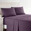 Clara Clark Luxury Soft Bedding Sheets & Pillowcases Bettwäsche-Set für Doppelbett, gebürstet, Tiefe Taschen, Mikrofaser, Violette Aubergine, Split King, 4