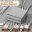 LBRO2M Bettwäsche-Set für Doppelbett, Fadenzahl 1000, 100 % ägyptische Baumwolle, 3-teiliges Bettlaken-Set, tiefes Bettlaken-Set, 40,6 cm, weich, bequem, für alle Jahreszeiten (Doppelbett, Grau)
