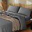 LBRO2M Bettwäsche-Set für Doppelbett, Fadenzahl 1000, 100 % ägyptische Baumwolle, 3-teiliges Bettlaken-Set, tiefes Bettlaken-Set, 40,6 cm, weich, bequem, für alle Jahreszeiten (Doppelbett, Dunkelgrau)