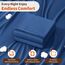 LBRO2M Bettlaken-Set aus 100 % ägyptischer Baumwolle mit Fadenzahl 1000, 3-teiliges Bettlaken-Set, 40,6 cm, weich, bequem, für alle Jahreszeiten (Twin XL, Marineblau)