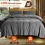 LBRO2M Bettwäsche-Set für Doppelbett, Fadenzahl 1000, 100 % ägyptische Baumwolle, 3-teiliges Bettlaken-Set, tiefes Bettlaken-Set, 40,6 cm, weich, bequem, für alle Jahreszeiten (Doppelbett, Dunkelgrau)