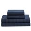 Sweet Home Collection King Size Bettwäsche-Set 8-teilig Bett in Einer Tasche mit Bettrock, Spannbetttuch, Bettlaken, 2 Kissenbezüge, 2 Kissenbezüge, Kingsize, Dobby Navy