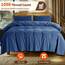 LBRO2M Bettwäsche-Set für Doppelbett, Fadenzahl 1000, 100 % ägyptische Baumwolle, 3-teiliges Bettlaken-Set, tiefe Taschen, 40,6 cm, weich, bequem, für alle Jahreszeiten (Doppelbett, Marineblau)