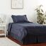 Sweet Home Collection Bettwäsche-Set für Doppelbett, 6-teilig, mit Bettrock, Spannbetttuch, Bettlaken, 1 Kissenbezug und 1 Kissenbezug, Twin, Dobby Navy