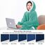SONORO KATE Tragbare Decke, Kapuzenpullover, Geschenke für Damen, Herren, Kinder, super warme Fleece-Sherpa-Decke mit elastischen Ärmeln, großer Tasche und riesiger Kapuze (Blaugrün, Jugendliche)