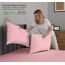 RUVANTI Bettlaken-Set aus 100% Baumwolle, atmungsaktive Perkal-Webart, 40,6 cm Tiefe Taschen, Hotelstandard, angenehm kühl, langlebig, einfarbig, King-Size, 4-teilig, Brautrose