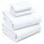RUVANTI Bettlaken aus 100% Baumwolle, kühlendes Perkal-Bettlaken für Queen-Size-Bett, atmungsaktiv und langlebig, Queen-Size-Bettlaken-Set, 40,6 cm Tiefe Taschen, Briliant White, 4-teilig
