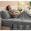 RUVANTI Bettlaken aus 100% Baumwolle, kühlendes Perkal-Bettlaken für Doppelbett, atmungsaktiv und langlebig, 40,6 cm Tiefe Bettlaken, Granitgrau, 3-teilig