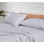 RUVANTI Bettlaken aus 100% Baumwolle für California King Size Bett – knusprige, kühlende Perkal-Bettlaken – atmungsaktiv und langlebig – 40,6 cm Tiefe Taschen Cal King Size Bettlaken – Grau/Grau – 4
