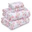RUVANTI Bettlaken-Set aus 100 % Baumwolle, atmungsaktive Perkal-Webart, 35,6 cm tiefe Taschen, Hotelstandard, angenehm kühl, langlebig, Blumendesign, California-King-Size, 4-teilig, Bloomex