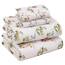 RUVANTI Bettlaken-Set aus 100 % Baumwolle, atmungsaktive Perkal-Webart, 35,6 cm tiefe Taschen, Hotelstandard, angenehm kühl, langlebig, Blumendesign, California-King-Size, 4-teilig, Blumenfreude