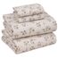 Ruvanti Bettlaken aus 100% Baumwolle für Queen-Size-Bett, knuspriges, kühlendes Perkal-Bettlaken-Set, atmungsaktiv und langlebig, Queen-Size-Bettlaken, 40,6 cm tief, cremefarbenes Blumenmuster,