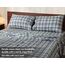 RUVANTI Bettlaken aus 100% Baumwolle, kühlendes Perkal-Bettlaken für King-Size-Bett, atmungsaktiv und langlebig, Kingsize-Bettlaken-Set, 40,6 cm Tiefe Taschen, grünlich-blaues Karo, 4-teilig