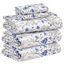 RUVANTI Bettlaken-Set aus 100 % Baumwolle, atmungsaktive Perkal-Webart, 40,6 cm tiefe Taschen, Hotelstandard, angenehm kühl, Blumendesign, Split-King-Size für verstellbare Betten, 5-teilig, Süßbohne