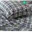 RUVANTI Bettlaken aus 100% Baumwolle, kühlendes Perkal-Bettlaken für King-Size-Bett, atmungsaktiv und langlebig, Kingsize-Bettlaken-Set, 40,6 cm Tiefe Taschen, grünlich-blaues Karo, 4-teilig