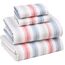 RUVANTI Bettlaken aus 100% Baumwolle für Queen-Size-Betten – knusprige, kühlende Perkal-Bettlaken – atmungsaktiv und langlebig – 40,6 cm Tiefe Queen-Size-Bettlaken – rosa Streifen – 4 Stück