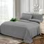 Elegant Comfort Luxuriöse weiche Bettlaken Dobby Stripe 1500, Premium-Hotelqualität, Mikrofaser, Weichheit, Knitter- und lichtbeständig (4-teilig), Bettwäscheset, Twin XL, gestreift, Platingrau