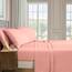 Elegant Comfort Luxuriöse weiche Bettlaken Dobby Stripe 1500, Premium-Hotelqualität, Mikrofaser, Weichheit, Knitter- und lichtbeständig (4-teilig), Bettwäscheset, Twin XL, gestreift, Pfirsichrosa