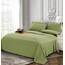 Elegant Comfort Luxuriöse weiche Bettlaken Dobby Stripe 1500, Premium-Hotelqualität, Mikrofaser, Weichheit, Knitter- und lichtbeständig (4-teilig), Twin-XL, Olivgrün gestreift