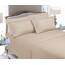 Elegant Comfort Luxuriöse weiche Bettlaken, Fadenzahl 1500, Perkal, ägyptische Qualität, Mikrofaser, weich, Knitter- und lichtbeständig, 6-teilig, Queen-Size-Bett, Leinen, cremefarben