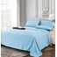 Elegant Comfort Luxuriöse weiche Bettlaken Dobby Stripe 1500, Premium-Hotelqualität, Mikrofaser, Weichheit, Knitter- und lichtbeständig (4-teilig), Bettwäscheset, Twin XL, gestreift, Aquablau