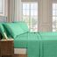 Elegant Comfort Luxuriöse weiche Bettlaken Dobby Stripe 1500, Premium-Hotelqualität, Mikrofaser, Weichheit, knitter- und lichtbeständig (4-teilig), Bettwäscheset, Twin XL, gestreift, Aquamarin