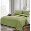 Elegant Comfort Luxuriöse, weiche Bettlaken Dobby Stripe 1500, Premium-Hotelqualität, Mikrofaser, Weichheit, Knitter- und lichtbeständig (6-teilig), Kingsize-Bett, Olivgrün