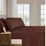 Elegant Comfort Luxuriöses, weiches Bettlaken, Dobby Stripe 1500, Premium-Hotelqualität, Mikrofaser, Weichheit, Knitter- und lichtbeständig (6-teilig), Queen-Size-Bett, Espresso-Braun