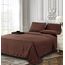Elegant Comfort Luxuriöses, weiches Bettlaken, Dobby Stripe 1500, Premium-Hotelqualität, Mikrofaser, Weichheit, Knitter- und lichtbeständig (6-teilig), Queen-Size-Bett, Espresso-Braun