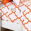 Eleganter Komfort, weich, Knitter- und lichtbeständig, 6-teiliges Bettwäsche-Set King Quatrefoil Joyful Orange