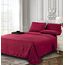 Elegant Comfort Luxuriöse weiche Bettlaken, Dobby-Streifen, 1500, Premium-Hotelqualität, Mikrofaser, weich, Knitter- und lichtbeständig, 6-teilig, California King, Burgunderrot Amaranth